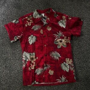 NWT Tropical Red Floral Men's Shirt